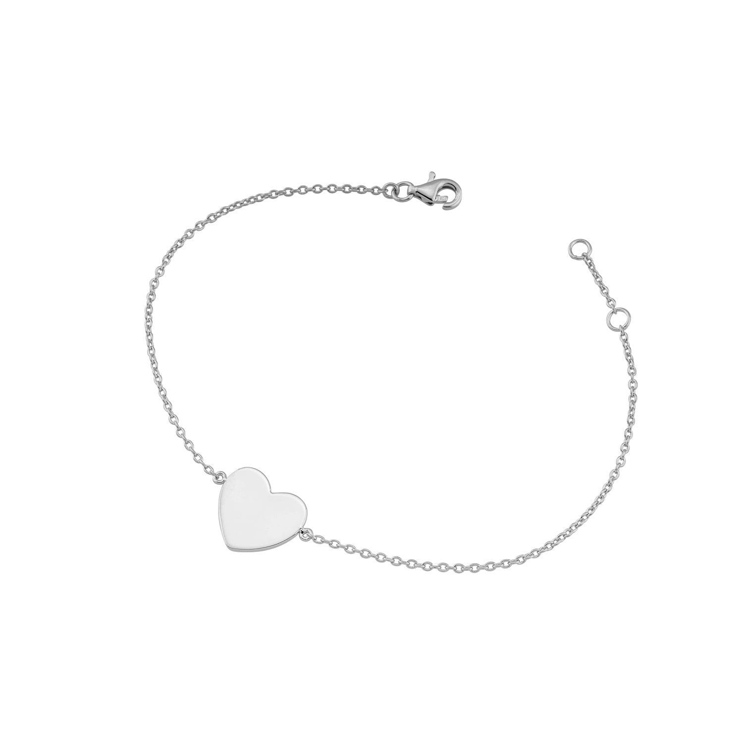 Bracelet with engraving plate heart