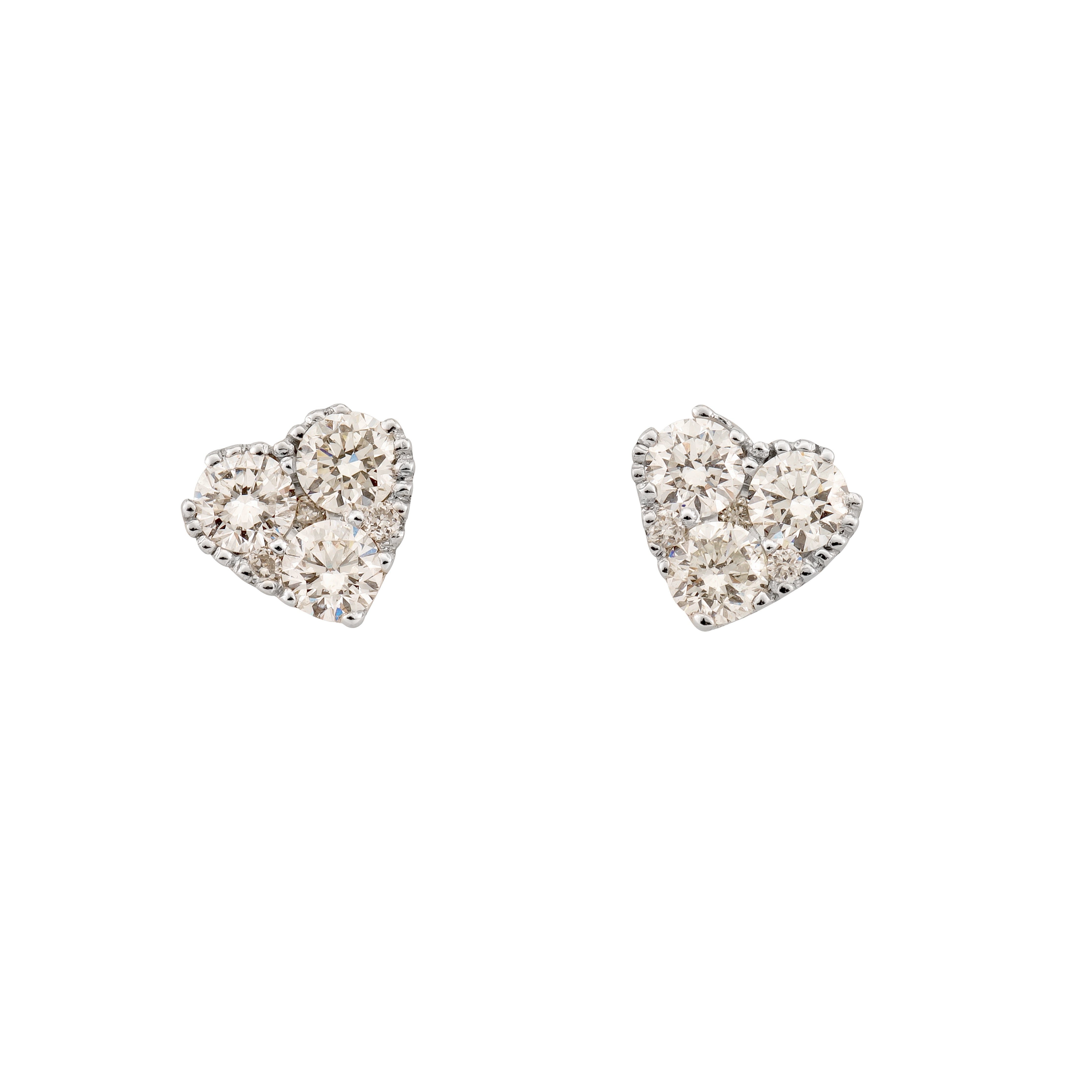 Heart stud earrings