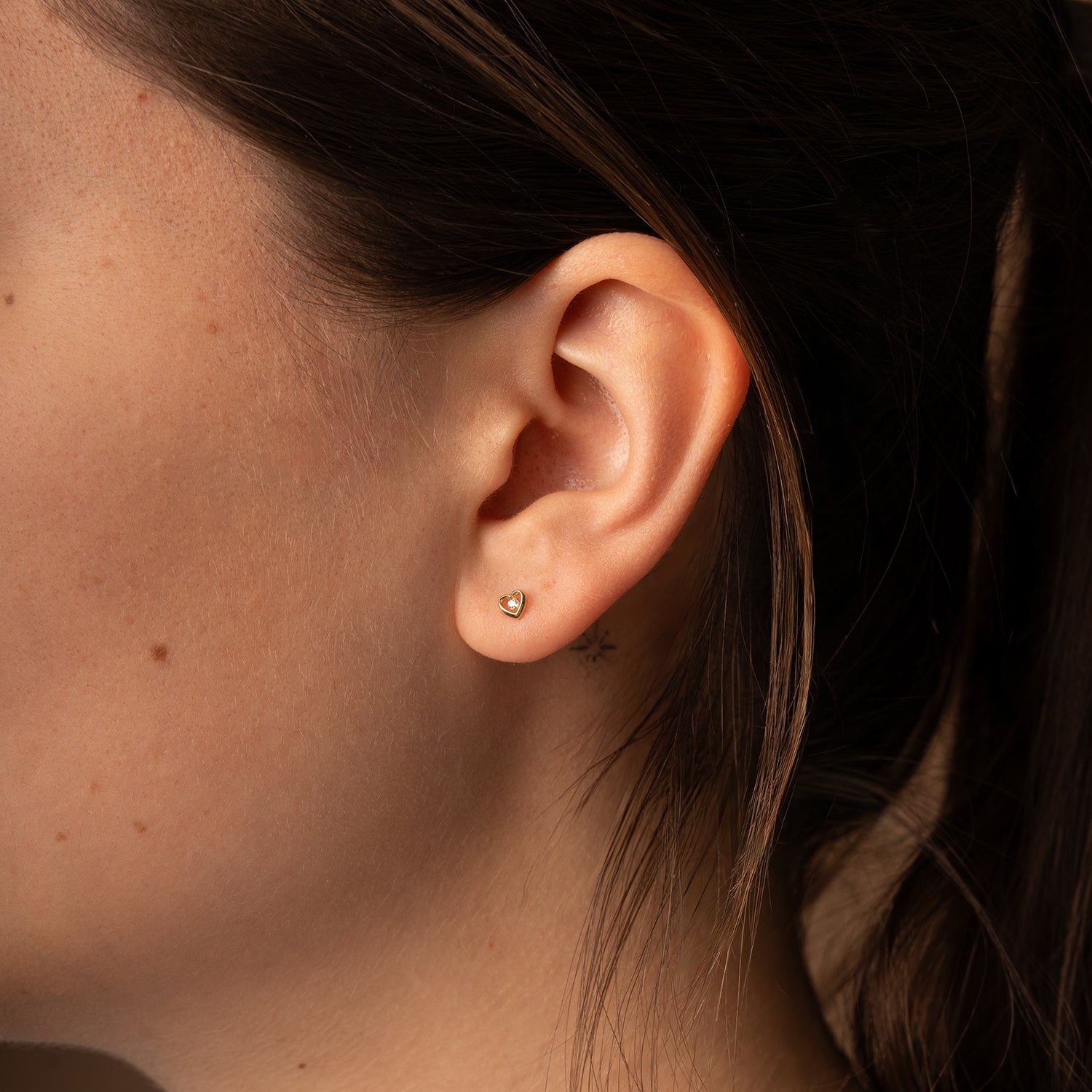 Heart stud earrings