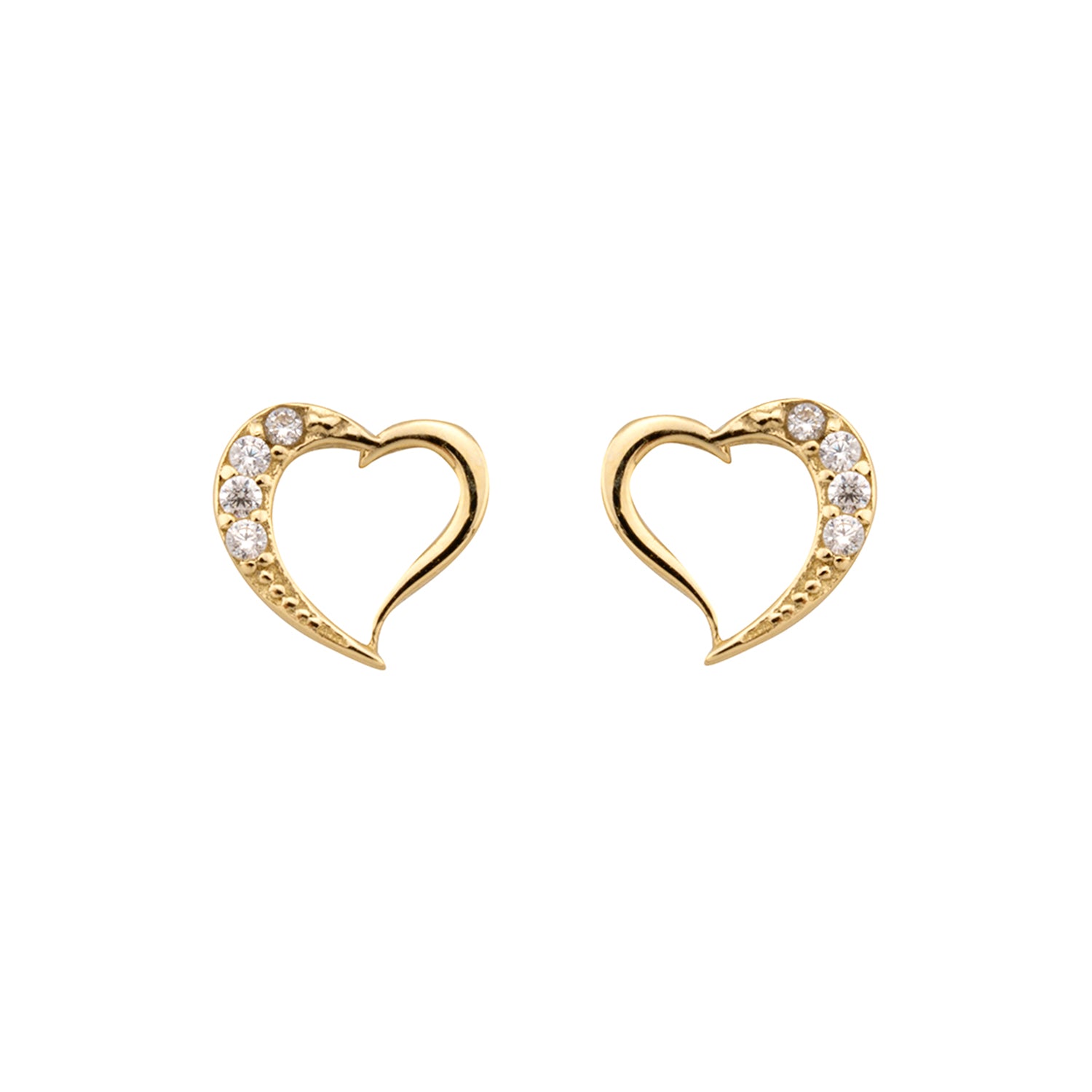 Heart stud earrings