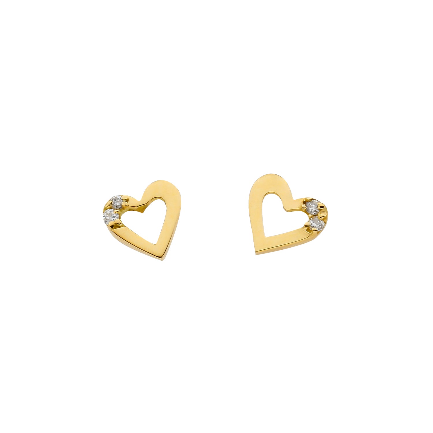 Heart stud earrings
