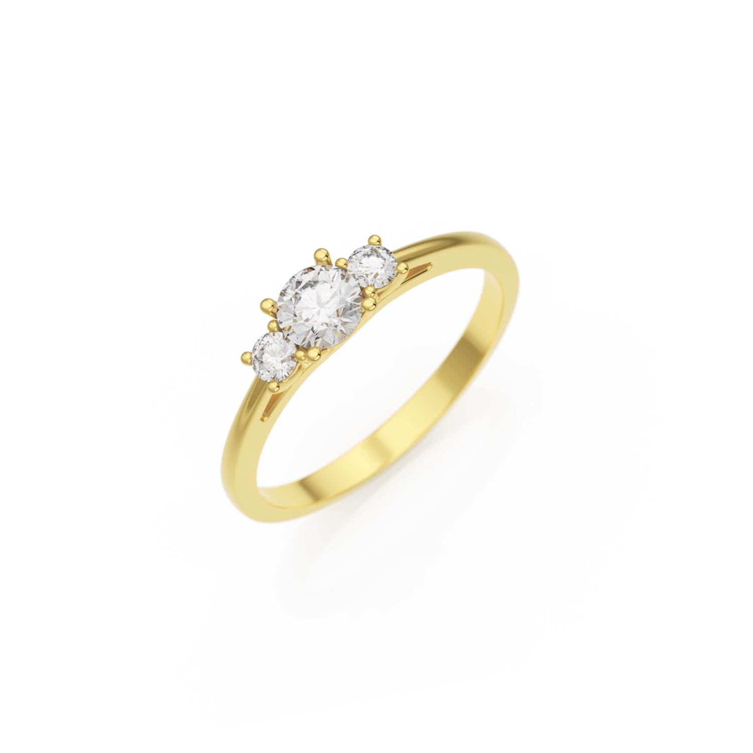 Verlobungsring Trilogy Lab-Grown – Gelbgold 18 Karat (750)