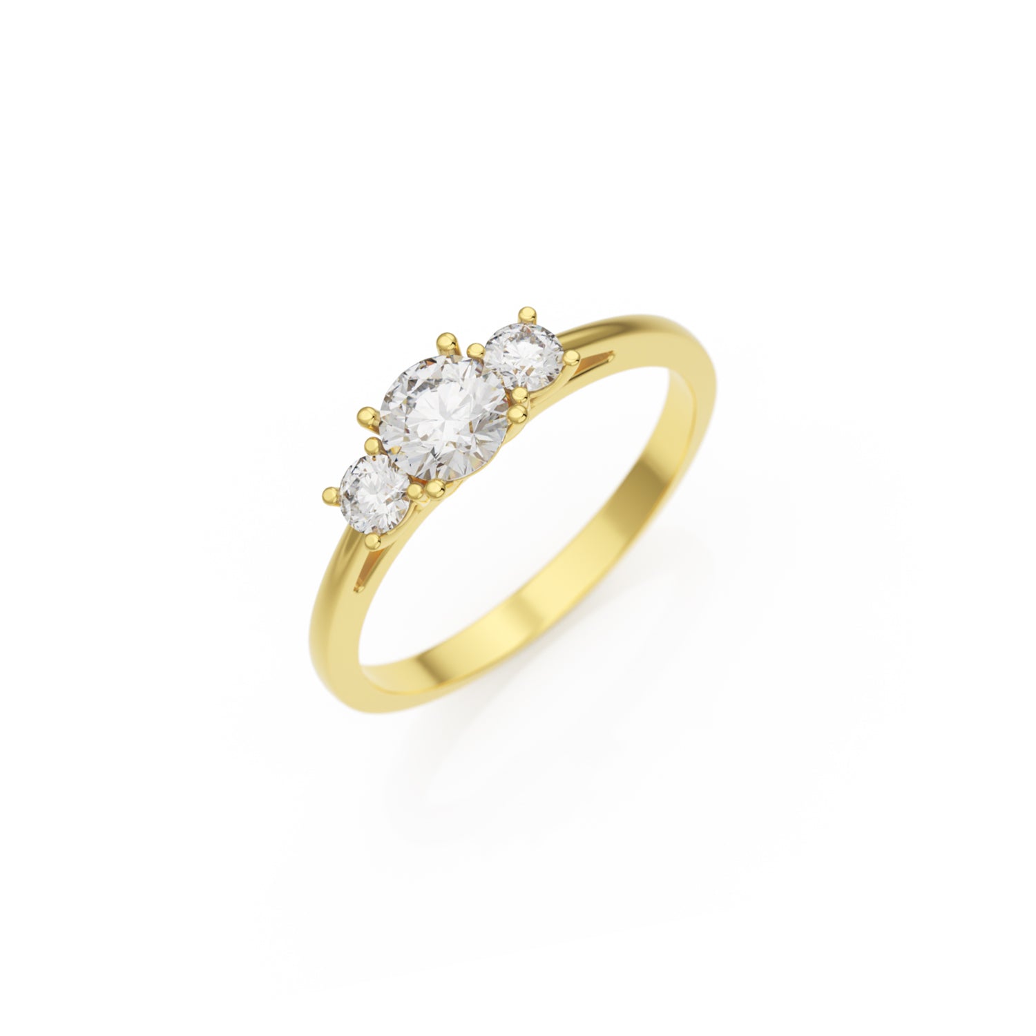 Verlobungsring Trilogy Lab-Grown – Gelbgold 18 Karat (750)