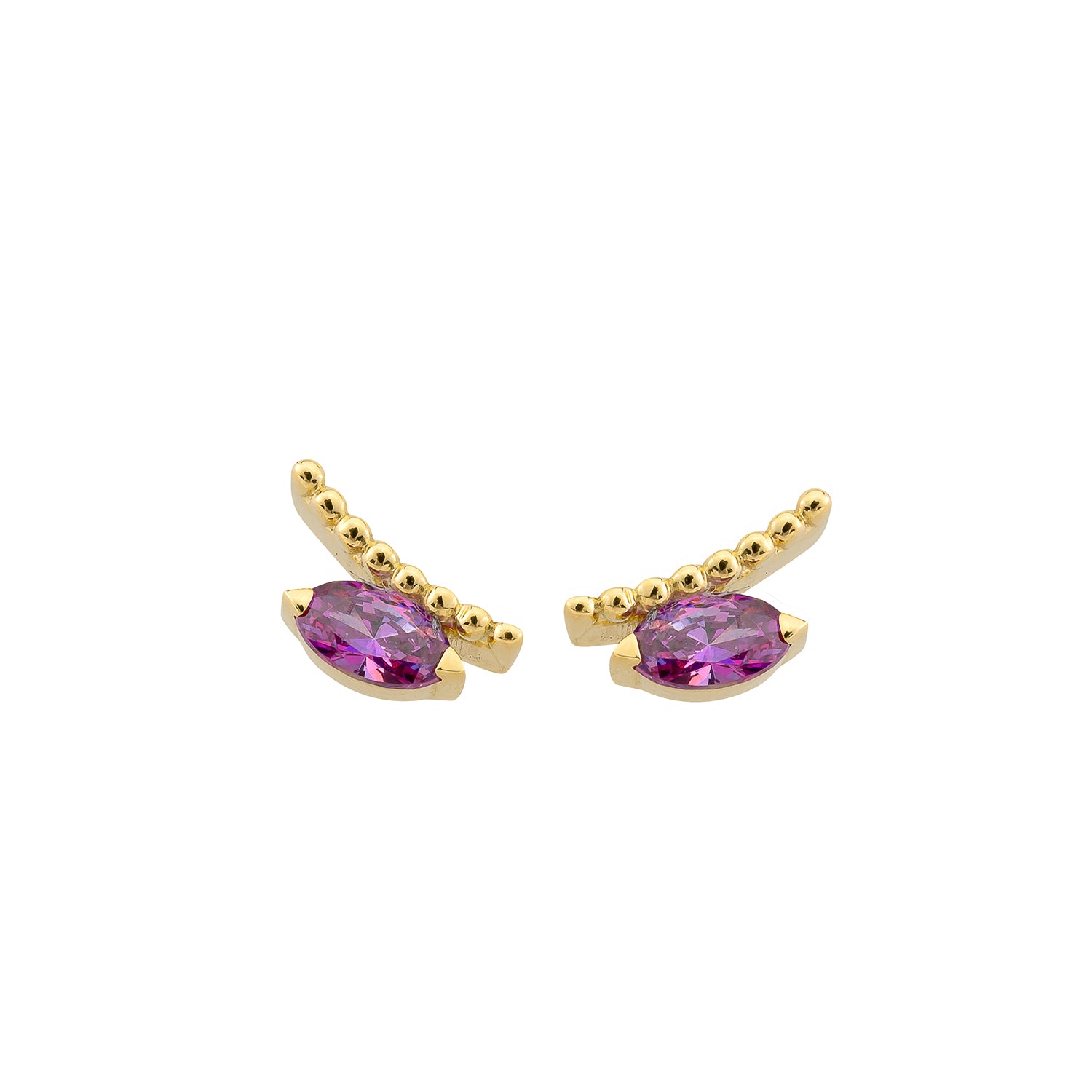 Stud earrings purple